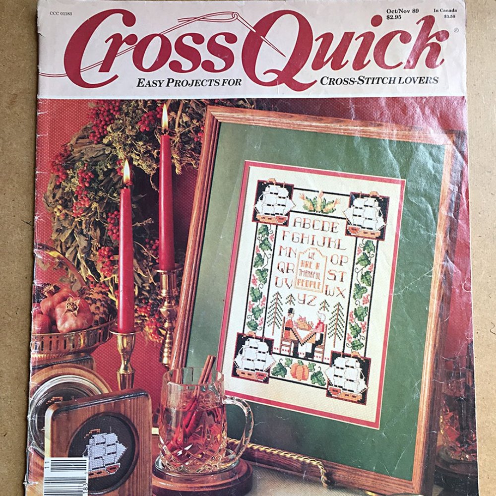 Vintage Cross Quick October November 1989 Halloween Totes Bunnies Holiday Wreath